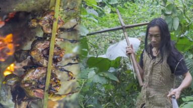 3 YEARS SURVIVAL CHALLENGE - JUNGLE MAN eats everything he finds #4