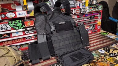 OneTigris Low Profile Tactical Plate Carrier with Side Elastic 8 rifle 8 pistol Magazine Carrier