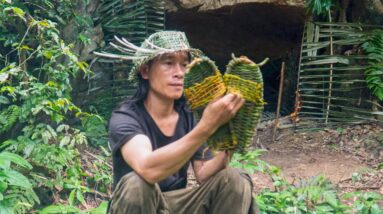 DIY How to make JUNGLE MAN's costume (Sandal, Hat, Basket,...) - SURVIVAL CHALLENGE