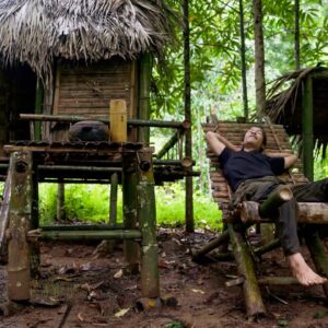 60 Days Building Shelter - JUNGLE MAN harvests the food he grows himself in jungle