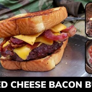 Corporals Corner Food #shorts Grilled Cheese Bacon Burger Cooked on a Shovel