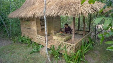 The Most Beautiful Survival Bamboo House by Girl Build | survival shelter ideas