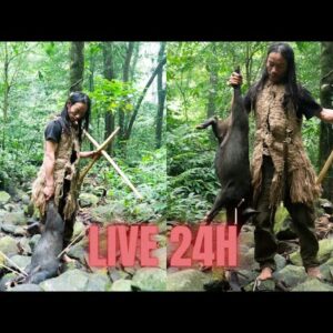 Live - Trapping, Hunting - Mouse, Fish, Frog, Boar - Survival Challenge