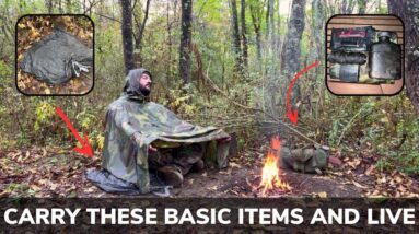 Solo Overnight Using a Barebones Basic Kit to Stay Alive in the Woods
