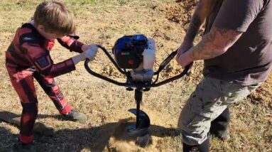 Teaching my kids how to use a Auger
