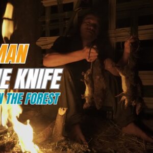 SURVIVAL CHALLENGE: (No Food, No Water, No Shelter) With Only 1 Knife To Survive In The Forest - #8