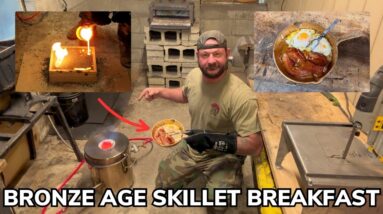 Solo Overnight Making a Bronze Age Fry Pan from Dirt and a Prehistoric Breakfast