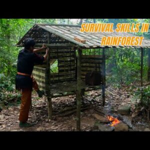 Survival Skills In The Rainforest (No Food, No Water, No Shelter) Survival Challenge #1