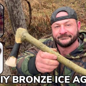 Solo Overnight Crafting an Ice Age Bronze Axe from Clay