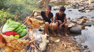 Wow Big Pork Head Grilling and Yummy Delicious for jungle food @survivalskillsanywhere
