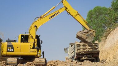 Komatsu PC130 Excavator | Land Trucks | Canal Repairing