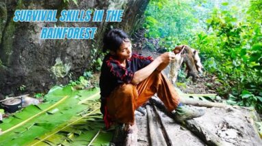 Survival Skills In The Rainforest No Food, No Water, No Shelter Survival Challenge #14