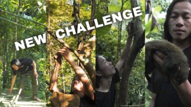 SURVIVAL CHALLENGE: (No Food, No Water, No Shelter) With Only 1 Knife To Survive In The Forest - #25