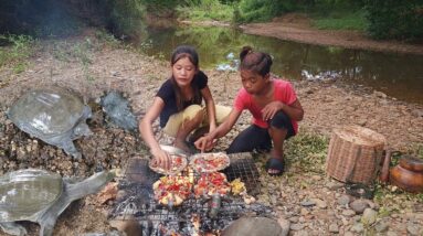 Wow Big Turtles! Catching 3 Turtles and grilling for jungle food @survivalskillsanywhere