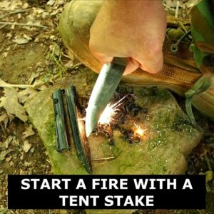 Emergency Fire from a Plastic Tent Stake. Use This Hack and Live