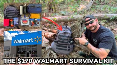 Solo Overnight Using a $170 Walmart Survival Kit In The Woods Part 1
