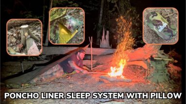Solo Overnight Testing the Ultimate Poncho Liner Sleep System in the Woods.