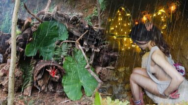 3 Day Solo Bushcraft Building underground shelter in the Forest - Building Warm Survival Shelter