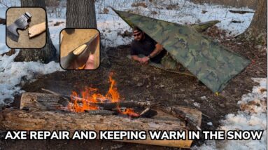 Solo Overnight Repairing an Axe and How to Keep Warm in the Snow