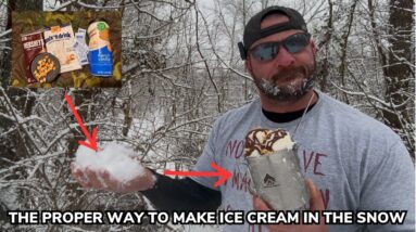 The Proper Way to Make Ice Cream and Hot Fudge Sundaes in the Snow