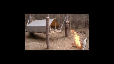 Man Builds a Floating Shelter in the Trees