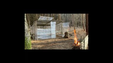 Man Pays No Bills and Builds a Plastic Cabin in the Forest