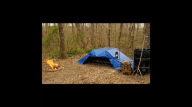Man Sleeps Under a Picnic Table During a Weather Emergency