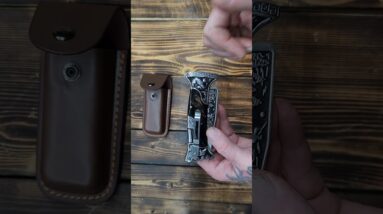 NedFoss Dark Hourse Pocket Knife 3.5 inch Engraved Unique Folding Knife
