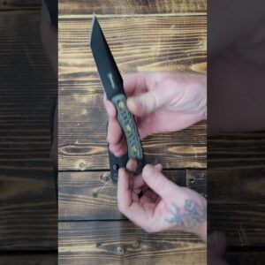 NedFoss PIONEER Small EDC Fixed Blade Knife - 3.4" Full Tang 14C28N Steel Tanto Blade, G10 Handle