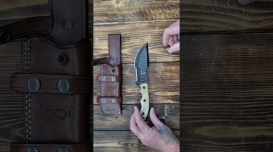 10” Handmade Tracker Hunting Knife w Camel Bone Handle & Sheath, Full Tang 1095C High Carbon Steel