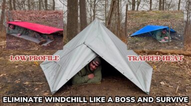 Survive Cold Weather and Windchill in the Woods with These Simple Shelters