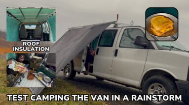 Solo Overnight Testing the Apocalypse Van in a Rainstorm and Grilled Spam and Cheese