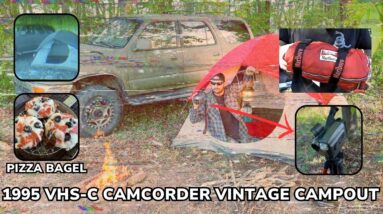 I Filmed a Vintage Campout with a 1995 VHS-C Camcorder and Made Campfire Pizza Bagels