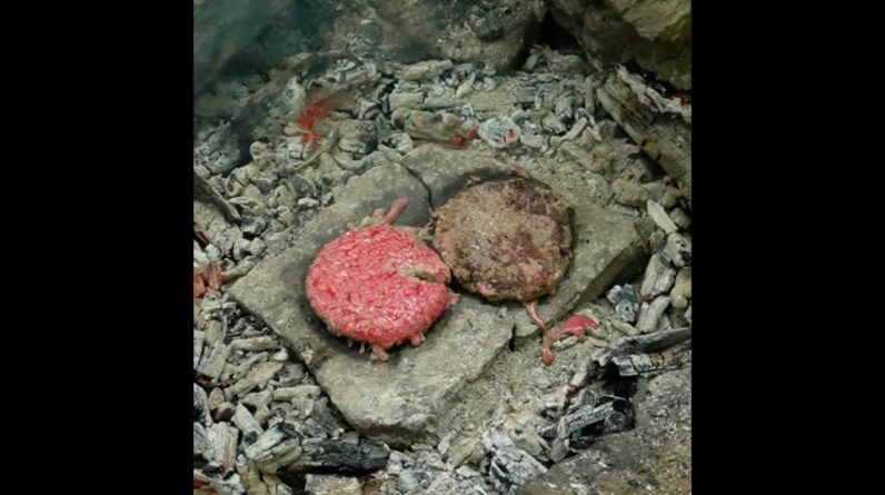 How To Cook a Double Cheeseburger on a Rock