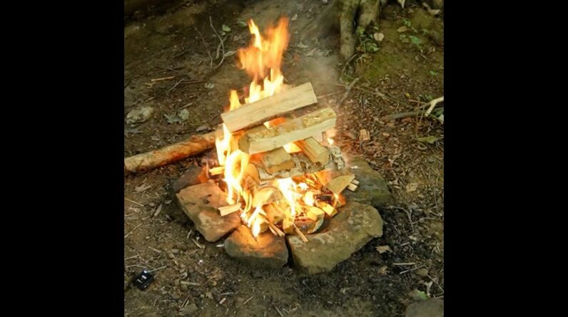 How To Make a Log Cabin Campfire