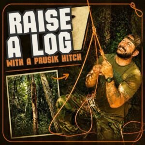 How To Raise a Deadfall Log or Counterweight with a Prusik Hitch